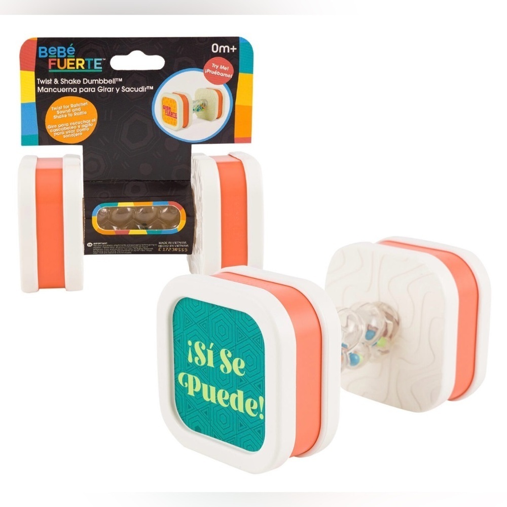 Twist & Shake Dumbbell Toy - Orange and White